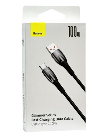Usb Кабель-зарядка TYPE-C Baseus Glimmer Series 100W 1м CADH000401 чёрный