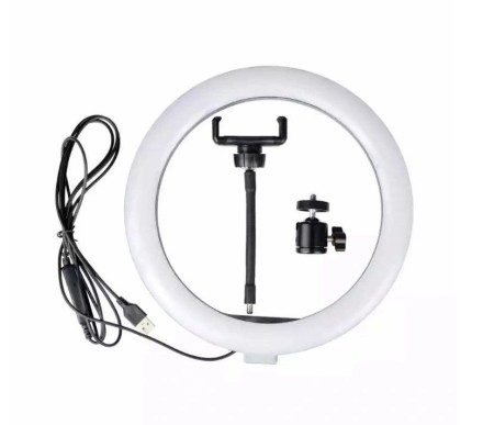Светодиодная кольцевая лампа (выпуклая) для селфи M-20 20см с регулятором черная