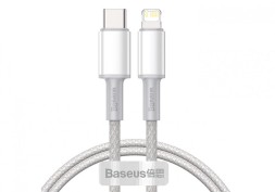 Кабель-зарядка Type-C на Lightning Baseus High Density Braided 20W 1м (CATLGD-02) белый