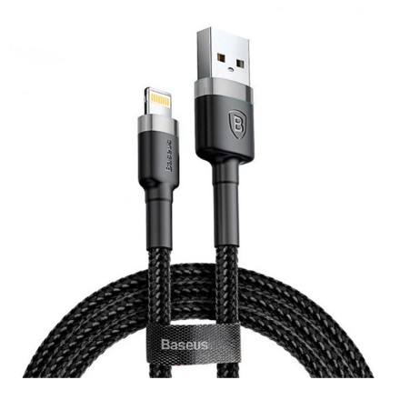 Usb Кабель Lightning Baseus Cafule 1м (CALKLF-BG1) чёрно-серебристый