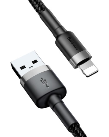 Usb Кабель Lightning Baseus Cafule 1м (CALKLF-BG1) чёрно-серебристый