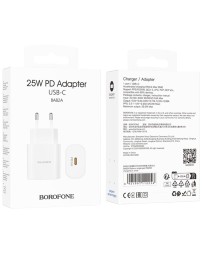 Сетевое зарядное устройство Borofone BA82A 1C 25W 3A белое