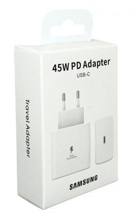 Сетевое зар. устр. для Samsung 45W TYPE-C в упаковке белый (High copy)