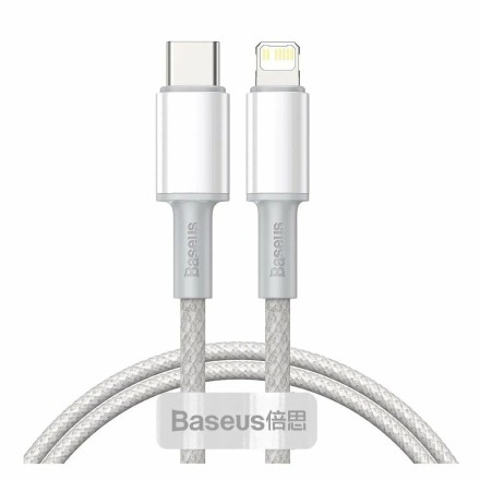 Usb Кабель-зарядка TYPE-C на Lighting Baseus High Density Braided 20W 2м (CATLGD-A02) белый