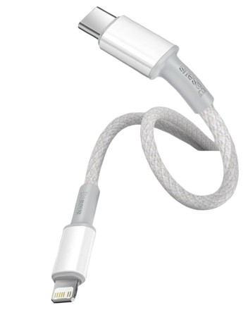 Usb Кабель-зарядка TYPE-C на Lighting Baseus High Density Braided 20W 2м (CATLGD-A02) белый