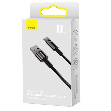 Usb Кабель-зарядка TYPE-C Baseus Tungsten 100W 2м (CAWJ000101) черный