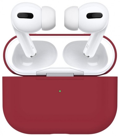 Силиконовый чехол для AirPods Pro малиновый