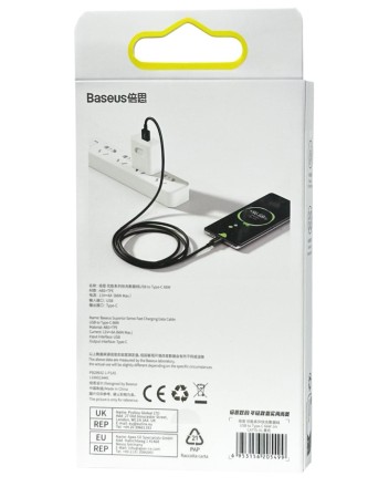 Usb Кабель-зарядка TYPE-C Baseus Superior Series 66W 1м CATYS-01 черный