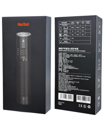 Маленький фонарик Xiaomi NexTool Mini Tactical Flashlight 1200lm IPX4 (NE20069) черный