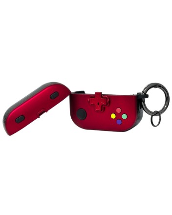 Силиконовый чехол для AirPods Pro 2 c карабином (gameboy) красный