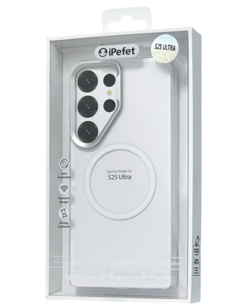 Накладка для Samsung Galaxy S25 Ultra iPefet case MagSafe силикон прозрачный