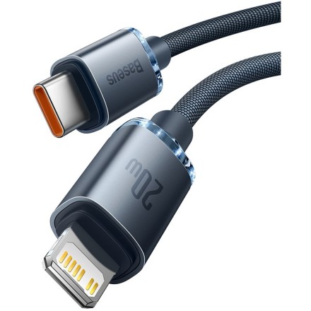 Кабель-зарядка Type-C на Lightning Baseus Crystal Shine Series 20W 1.2м (CAJY000201) черный