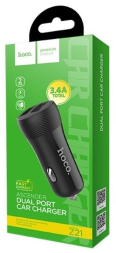 Автомобильное зарядное устройство Hoco Z21 2USB 3.4A черное