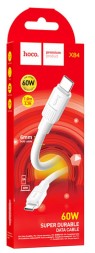 Usb Кабель Type-C на Type-C Hoco X84 3A 60W 1м силиконовый белый