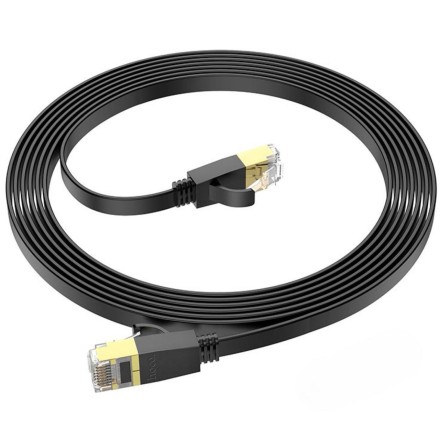Патчкорд Hoco US07 RJ45-RJ45 3м плоский черный