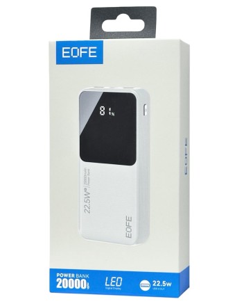 Powerbank EOFE G201 20000mAh 3A /22.5W 2USB/Type-C с дисплеем белый