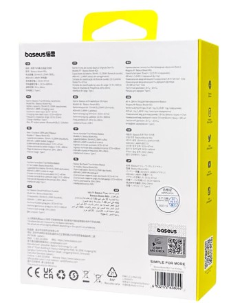 Мобильная Bluetooth-гарнитура Baseus Bowie M2s BT5.2/67mAh (600mAh)/7ч/ANC (NGTW350102) белая