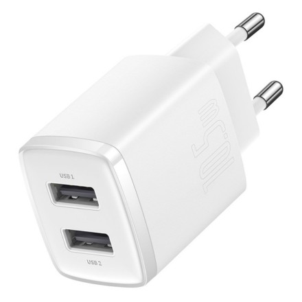 Сетевое зарядное устройство Baseus Compact 10.5W 2USB CCXJ010202 белое