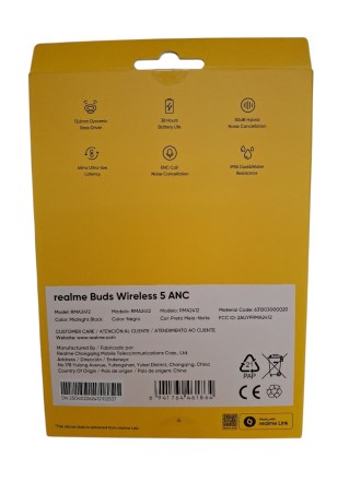 Беспроводные наушники Realme Buds Wireless 5 ANC черные