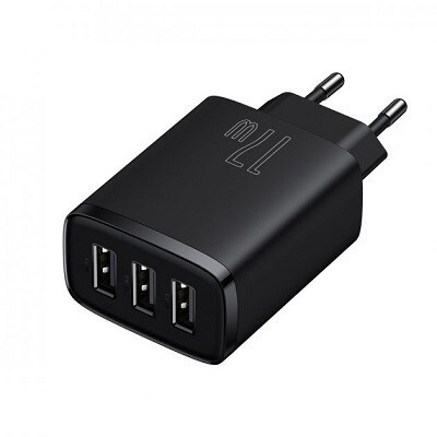 Сетевое зарядное устройство Baseus Compact 17W 3USB (CCXJ020101) черное