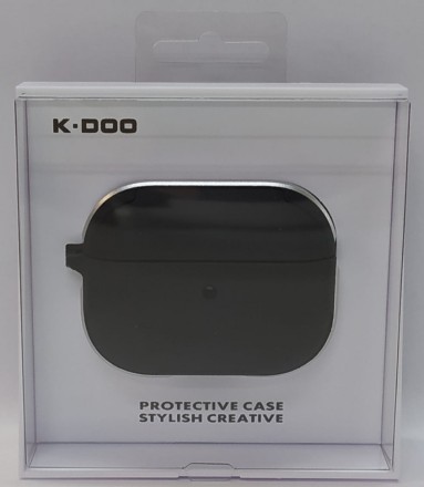 Кожаный чехол для AirPods Pro K-DOO CrashGuard черный