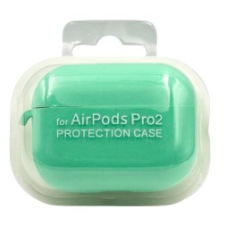 Силиконовый чехол для AirPods Pro 2 c карабином светло-бирюзовый