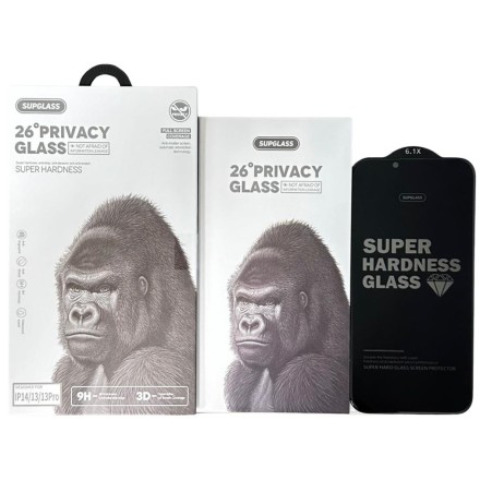 Защитное стекло Антишпион для i-Phone 14/13/13 Pro 6.1&quot; Supglass XC-12 3D
