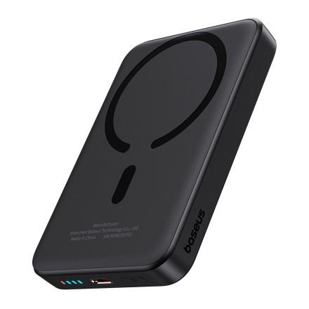 Powerbank с беспроводной зарядкой Baseus Magnetic Mini Air Slim 10000mAh 20W (P10059001113-00) черный