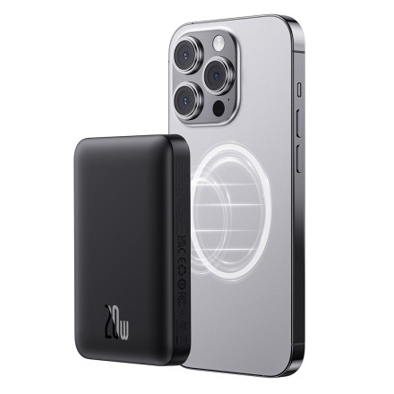 Powerbank с беспроводной зарядкой Baseus Magnetic Mini Air Slim 10000mAh 20W (P10059001113-00) черный