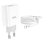 Сетевое зарядное устройство Hoco C80A с шнуром Type-C на Type-C 1USB/1С PD3.0/QC3.0 20W/18W белое