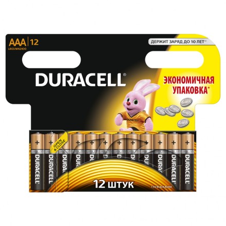 Батарейка алкалиновая Duracell Basic AAA/LR03/BL12