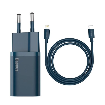 Сетевое зар. устр. Baseus Super Si 1C кабель Lightning 20W (TZCCSUP-B03) синее