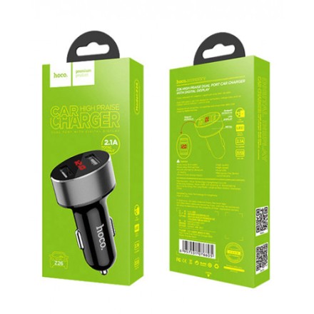 Автомобильное заряд. устр. Hoco Z26 2USB 2.1A черное