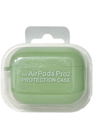 Силиконовый чехол для AirPods Pro 2 c карабином зелёный