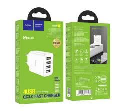 Сетевое зарядное устройство Hoco C102A 4USB 18W QC3.0 белое