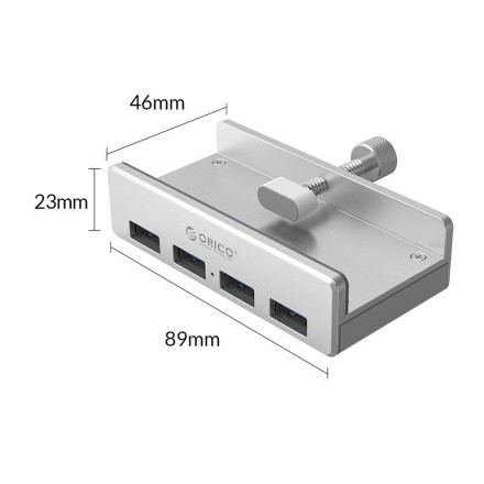 USB-хаб Orico MH4PU 4xUSB3.0 серебристый