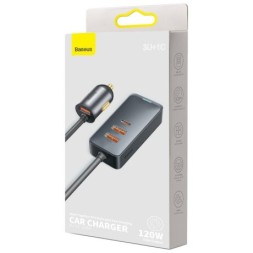 Автомобильное заряд. устр. Baseus Share 3USB/1C CCBT-B0G серебристое