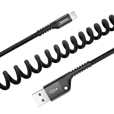 Usb Кабель-зарядка Lightning Baseus Elastic 2A 1м CALSR-01 черный