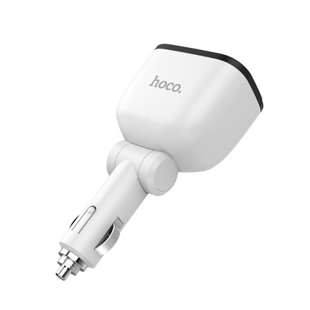 Автомобильное зарядное устройство Hoco Z28 2USB дисплей, белое