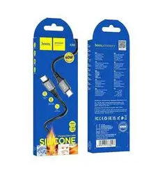 Usb Кабель-зарядка Type-C на Type-C Hoco X86 3A 60W 1м силиконовый черный