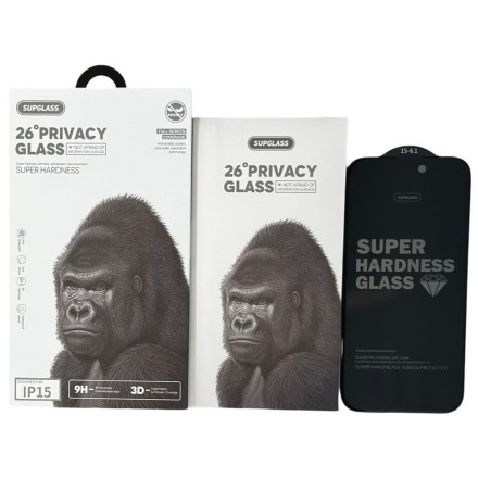 Защитное стекло Антишпион для i-Phone 15  6.1&quot; Supglass XC-12 3D