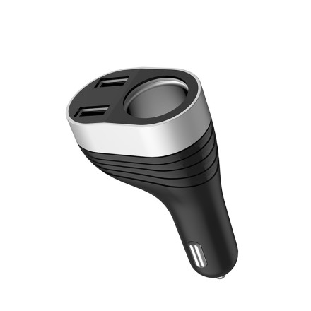 Автомобильное зарядное устройство Hoco Z29 2USB 3.1A дисплей черное
