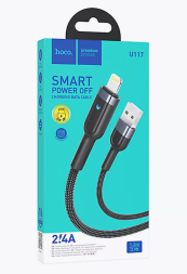 Usb Кабель-зарядка Lightning Hoco U117 3A 1.2м черный