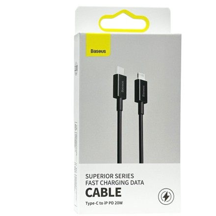 Кабель-зарядка Type-C на Lightning Baseus Superior 20W 1м (CATLYS-A01) черный