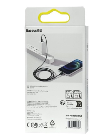 Кабель-зарядка Type-C на Lightning Baseus Superior 20W 1м (CATLYS-A01) черный
