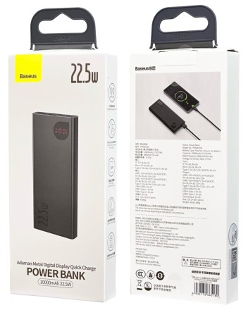 Powerbank Baseus Adaman 10000mAh 2USB/USB-C 3A 22.5W PPAD070001 черный