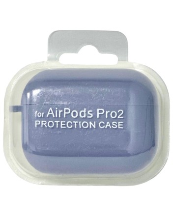 Силиконовый чехол для AirPods Pro 2 c карабином сиреневый