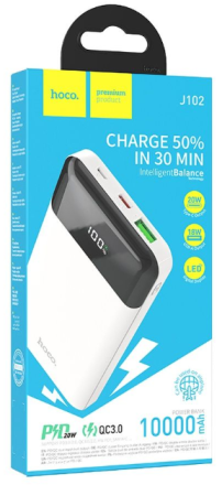 Powerbank Hoco J102 10000mAh 1USB/1C 18W/20W белый