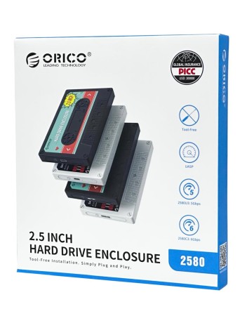 Внешний корпус для HDD/SSD Sata 2.5&quot; Orico 2580U3 Micro-B черный