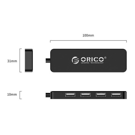 USB-хаб Orico FL01 4xUSB2.0 черный